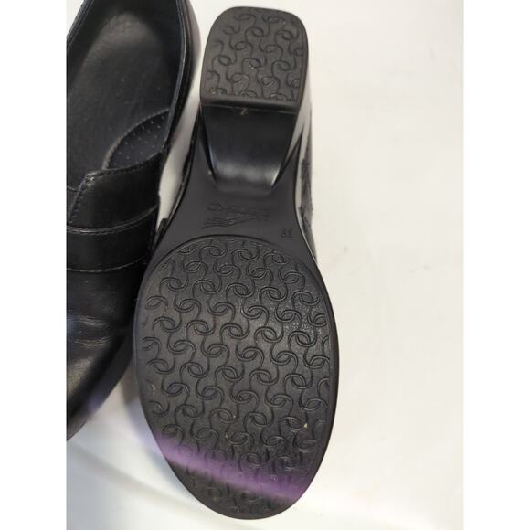 Dansko Womens Tamara Clogs Size 38 Black Leather Buckle Strap Low Heel Comfort - Picture 4 of 10